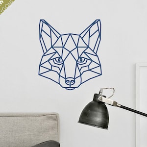 Fox Wall Decal / Geometric Fox Head Sticker / Fox Face decal / Polygon shape Fox / Bedroom Decor / Nursery Decal / Fox decor / Polygon decal