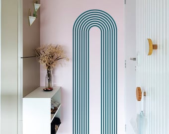 Striped Arch Wall Decal: Geometric Line Sticker (60 x 20")
