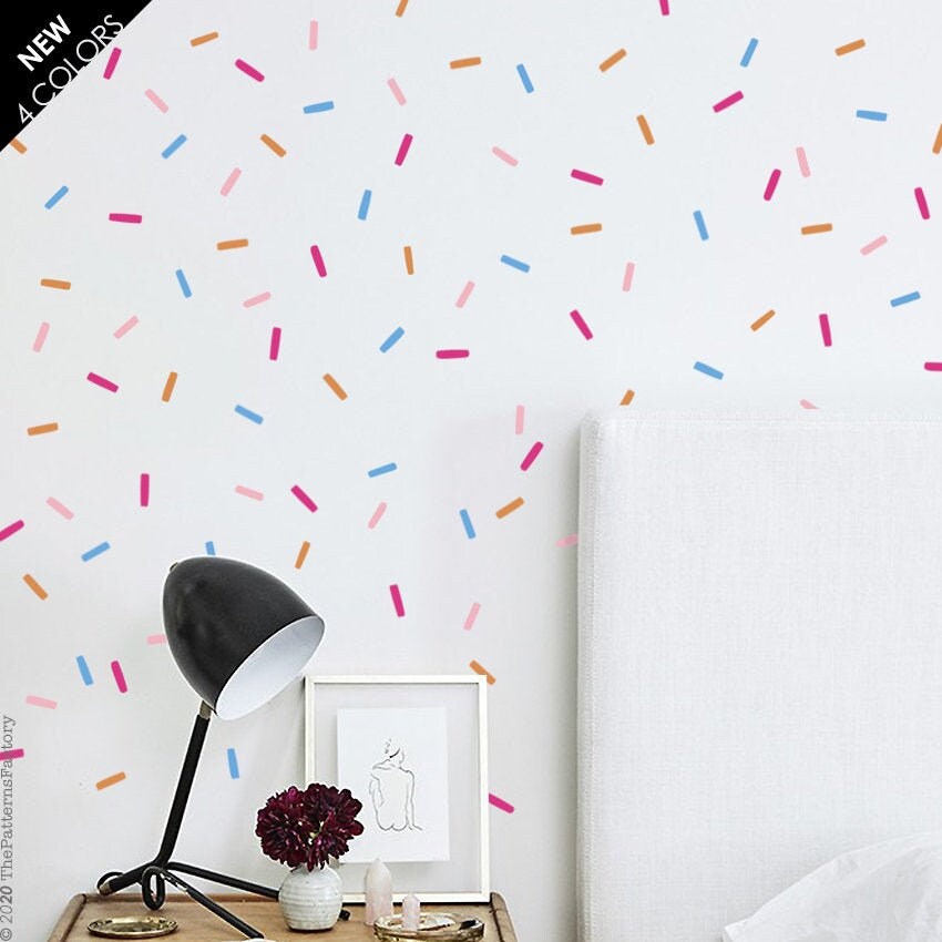 Autocollant Mural de Confettis 4 Couleurs en Vrac/Décor Quadricolores Autocollant Confetti Couleur A