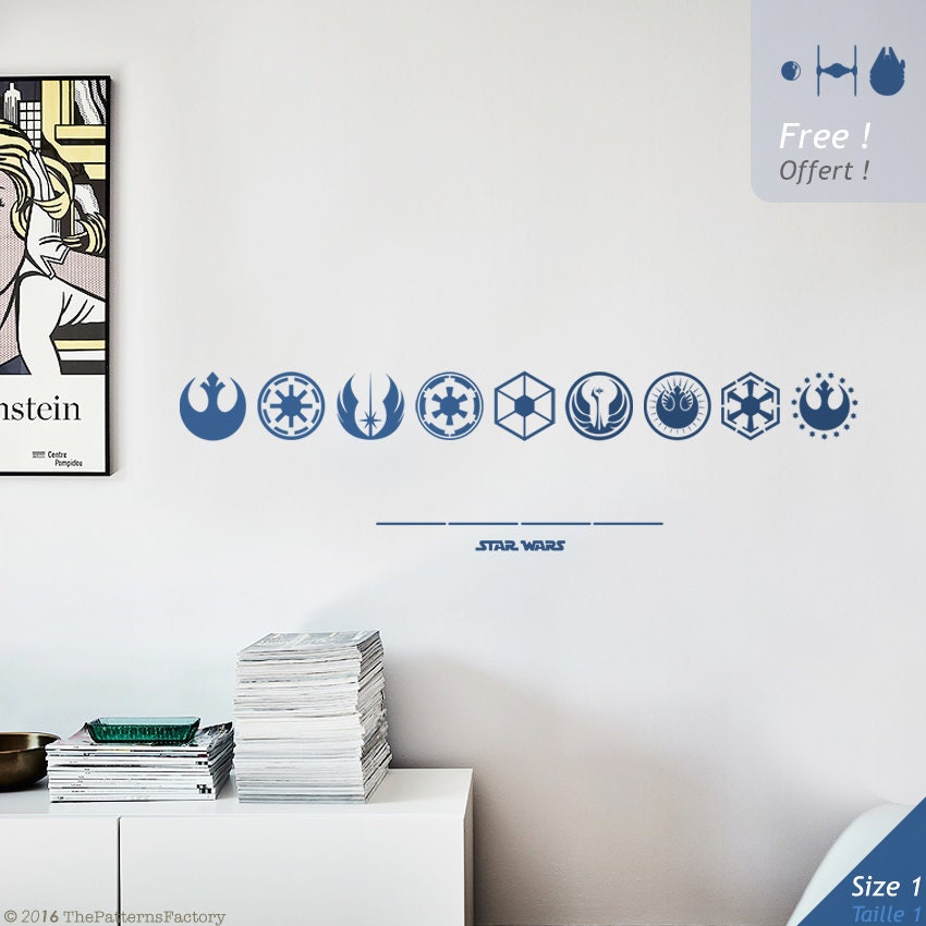 Star Wars Emblems Wall Decal / Star Wars Logo Emblem Decal / Etsy