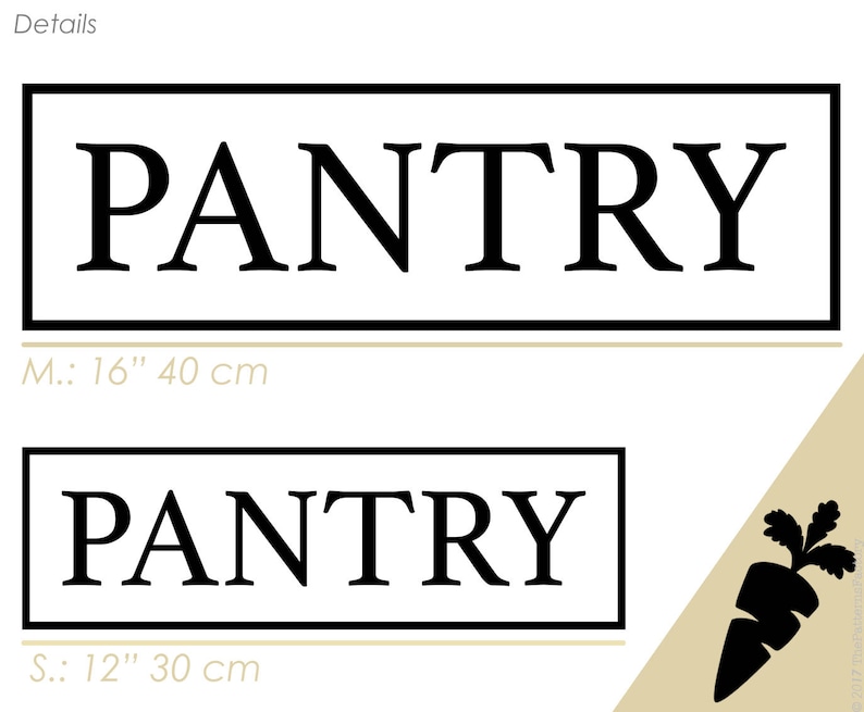 Pantry Wall Decal Word Decal Pantry Door Wall Sticker Etsy