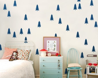 Pine Tree Wall Decals: Forest Nursery Decor - Removable Vinyl