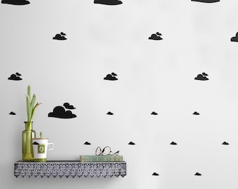Vinilos decorativos de nubes para pared: Decoración para habitaciones infantiles y de bebés (Juego de 56 unidades)