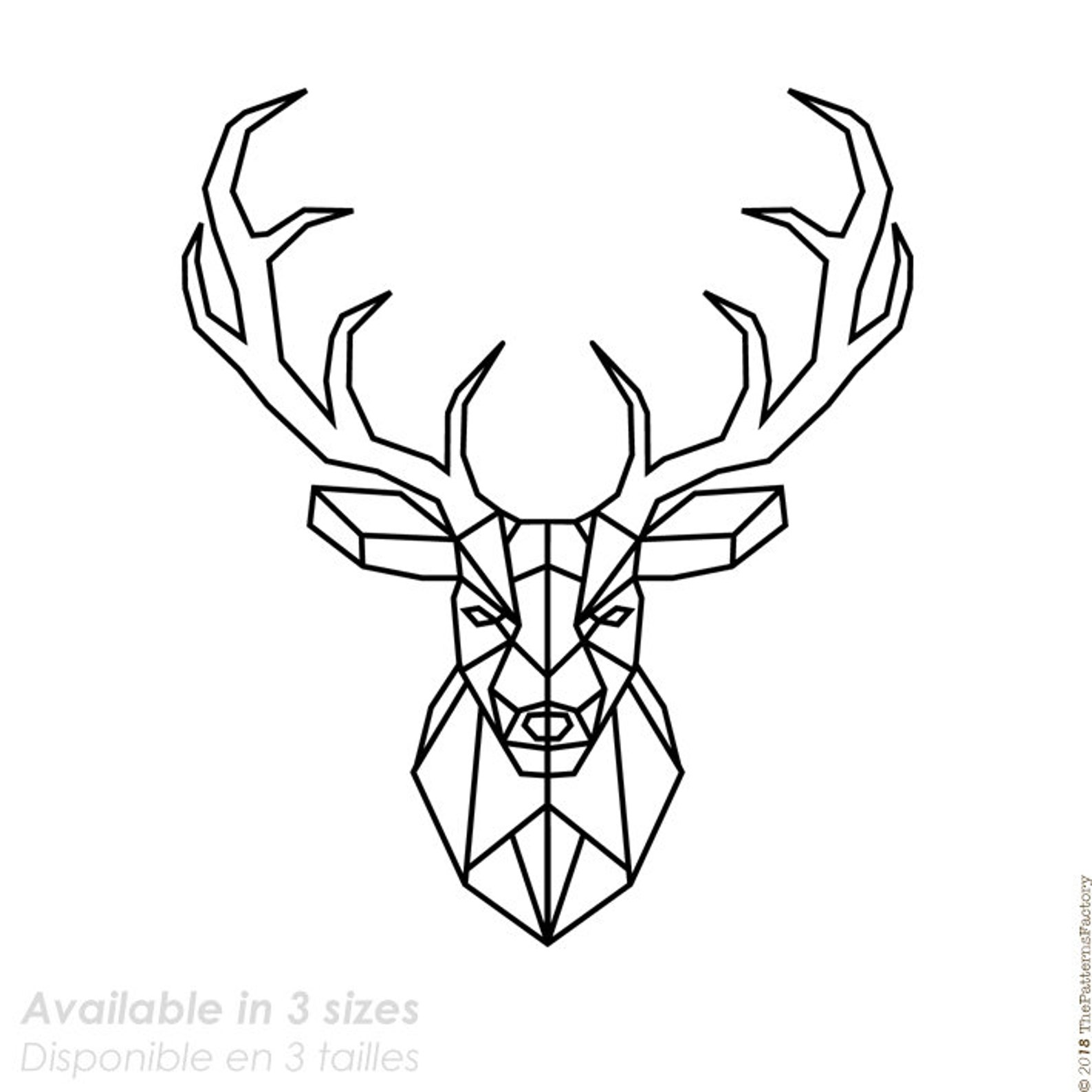 Deer Wall Decal / Geometric Deer Head Sticker / Deer Face Etsy