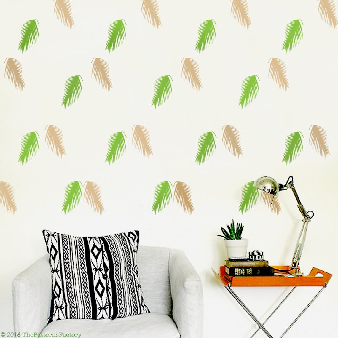 Palm Leaves Wall Decal Exotic Decal Nursery Wall Sticker Etsy