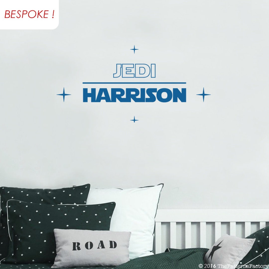 Child Jedi Name Wall Decal Star Wars Name Decal Kid Name Wall Sticker