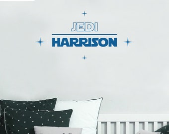 Child Jedi Name wall decal - Star Wars name decal - Kid name wall sticker - Star Wars decor - Star Wars Font decal, Bespoke Jedi name decal