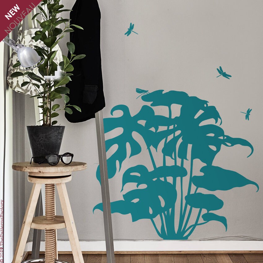 Autocollant Mural Monstera Deliciosa - Décalque Fleur Tropicale Leaves Autocollant Monstera