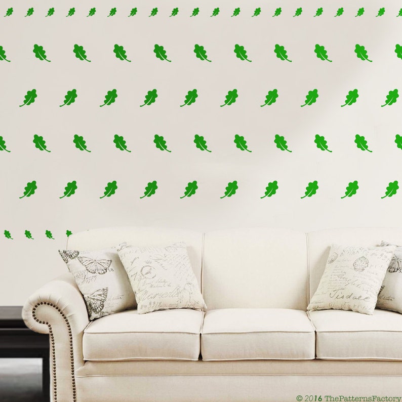 Oak Leaf pattern wall decal Nursery wall sticker Forest Pattern decal Oak leaves decor Autumn wall decal Nature pattern