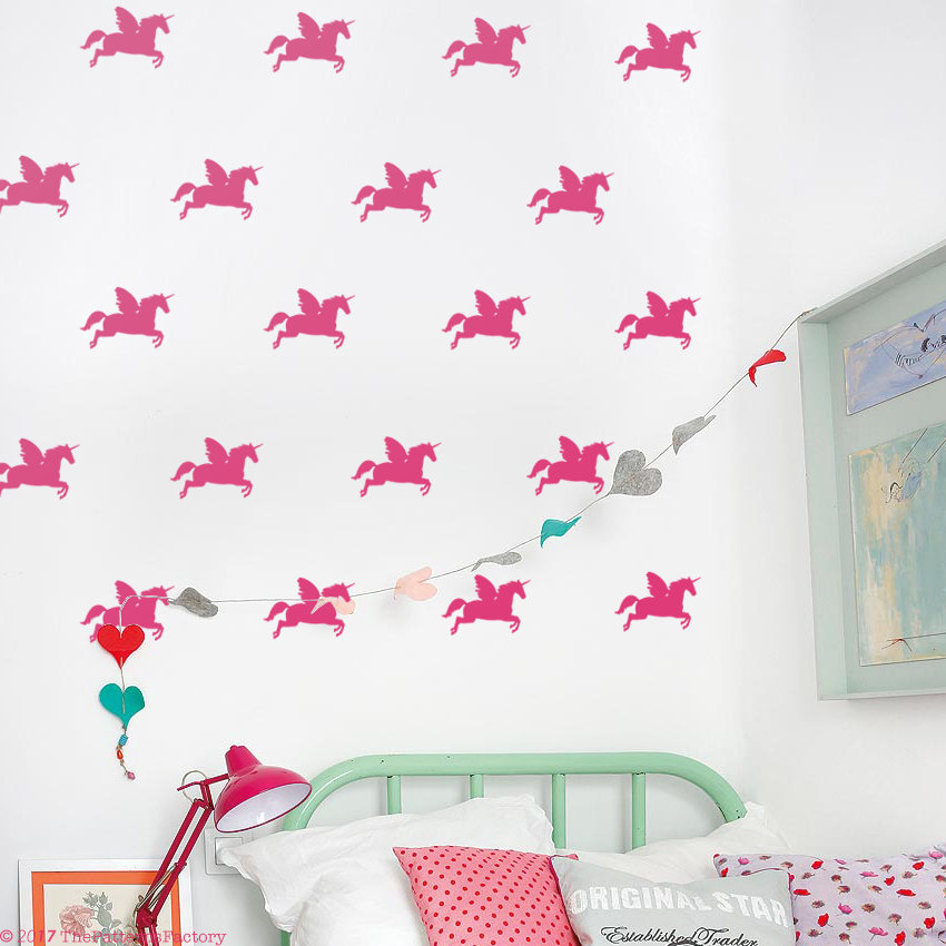 Flying Unicorns Wall Decal/sticker Mural de Pépinière Décor Licorne Paradis Autocollant Cheval Chamb