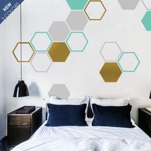 Big Honeycomb wall decal - Hexagon decal - Honeycomb sticker - Cube decal - Wall Circle - Geometric wall decal - Large Honeycombs