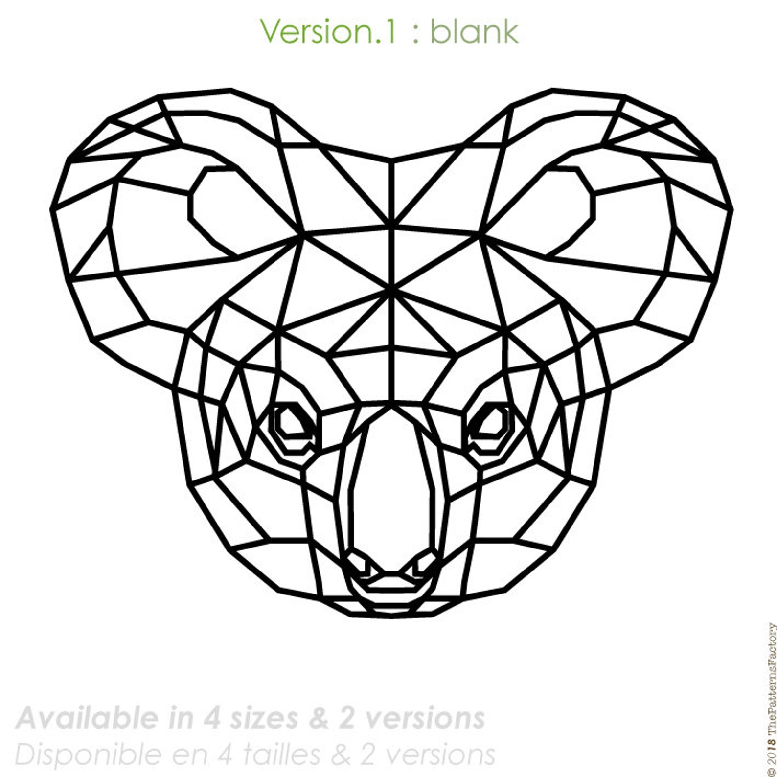 Koala Wall Decal / Geometric Koala Head Sticker / Koala Face Etsy