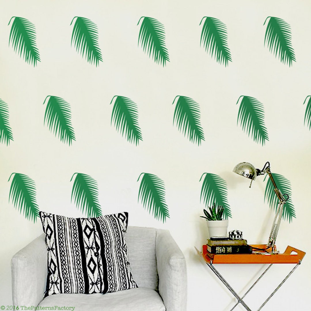 Palm Leaves Wall Decal Exotic Decal Nursery Wall Sticker Etsy