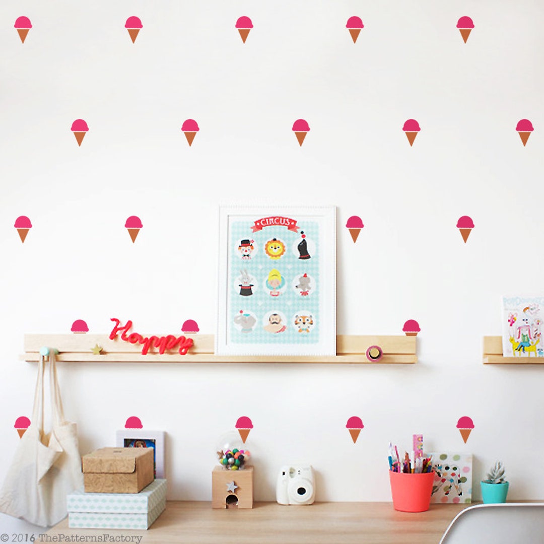 Ice Cream Wall Decal / Ice Cream Cone Wall Sticker / Kids Wall - Etsy