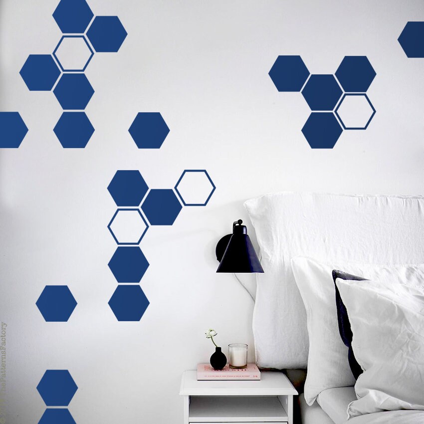 Décalcomanie Murale en Nid d'abeille - Décalcomanie Hexagonale Autocollant Mural Décalque Cube Cercl