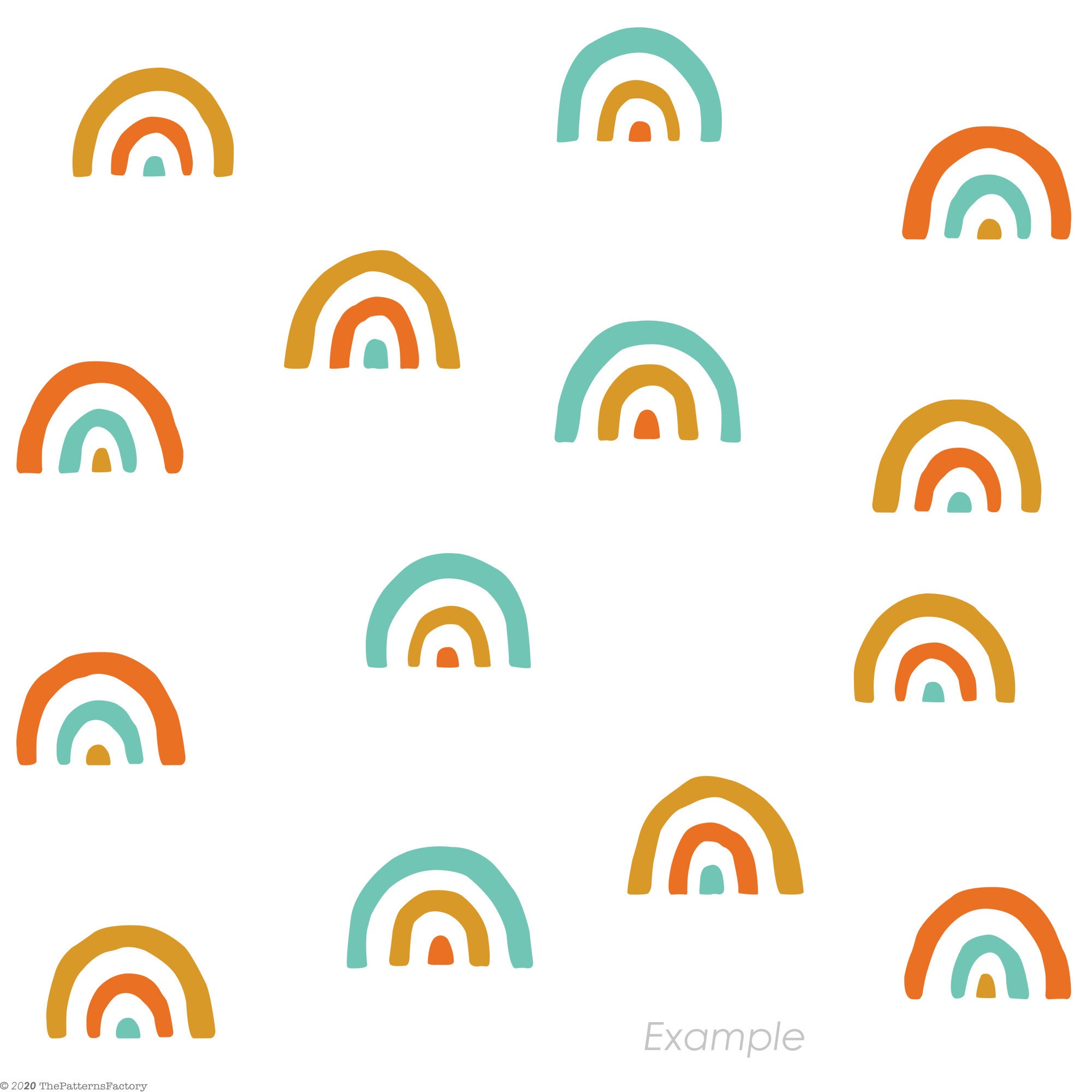 Loose 3 Color Rainbow Wall Decal / Tricolor Rainbow Decor / Etsy