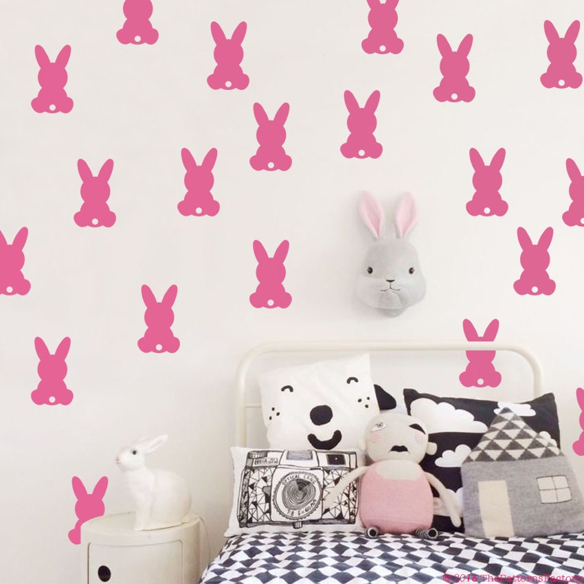 Bunnies Back Wall Decal/Bunny Stickers Décoration Intérieure de Chambre Décalque Mural Pépinière Déc