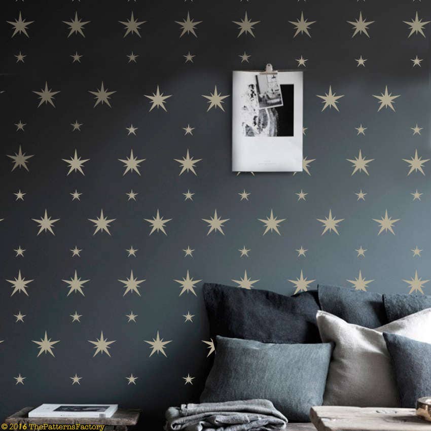 2 Taille Star Wall Decal/Gold Stars Decal 10 Branch Stars Pattern Kids Room Nursery Home Decor