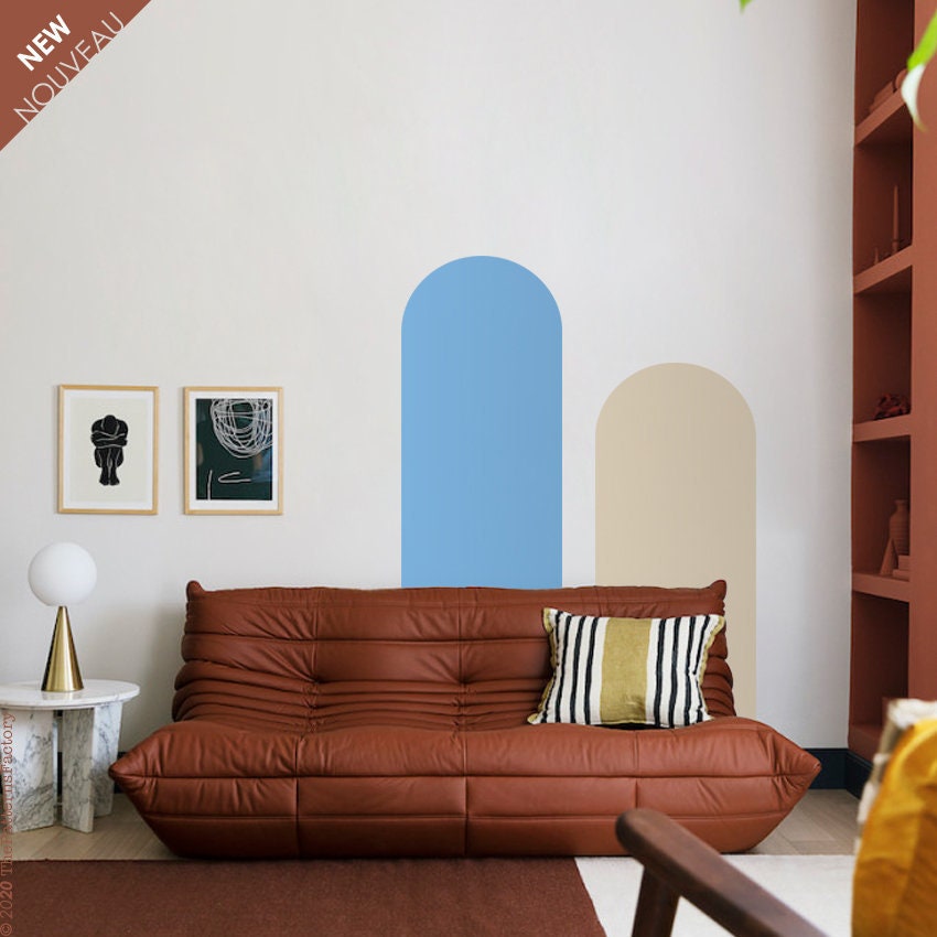 Grand Arceau Mural/Grand Autocollant d'arche de Mur Décalque Géométrique Porte Forme d'arche