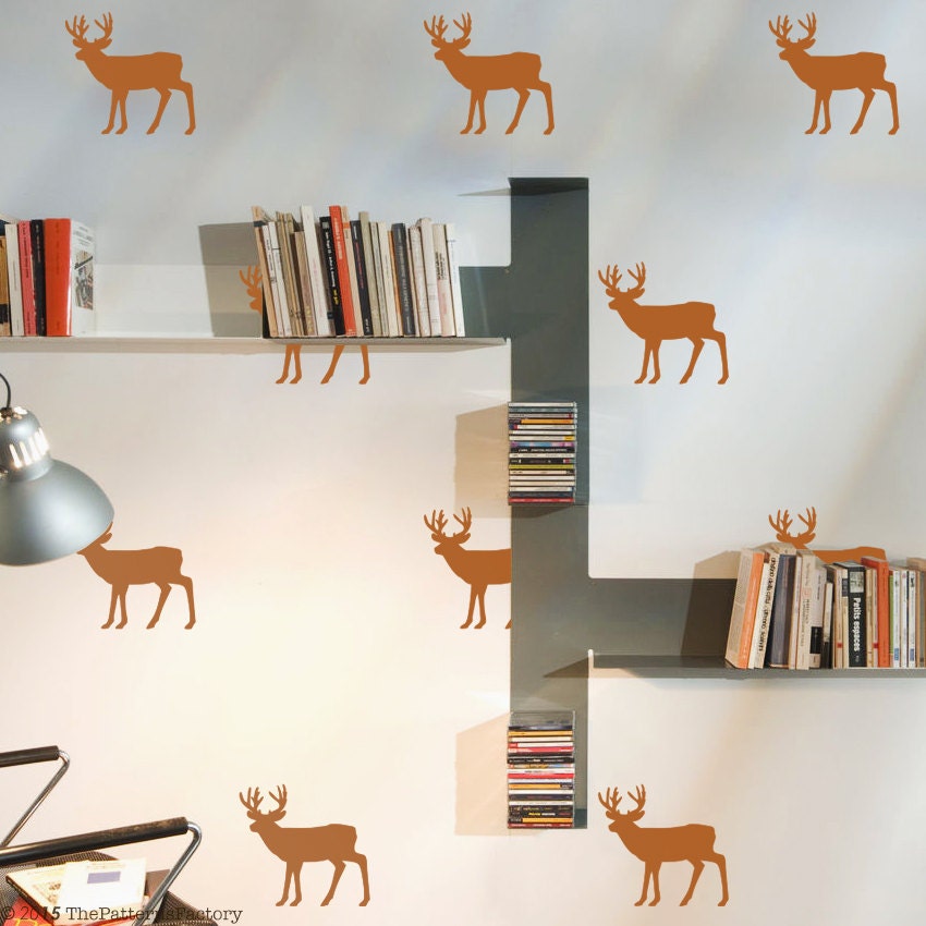 Autocollants Muraux de Cerfs/Autocollant Mural Pépinière Décor Cerf Forêt Campagne Forêt