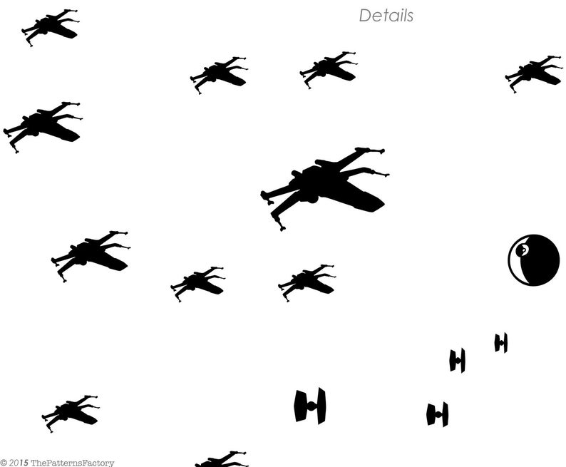 Star Wars Battle X Wing Fighters Pattern Wall Decal Pattern Etsy