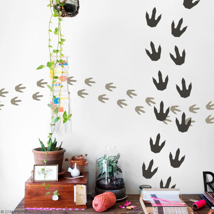 Autocollant Mural d'empreinte de Dinosaure/Décalque Dino Arrière-Plan Décor Jurassic Park Décalcoman