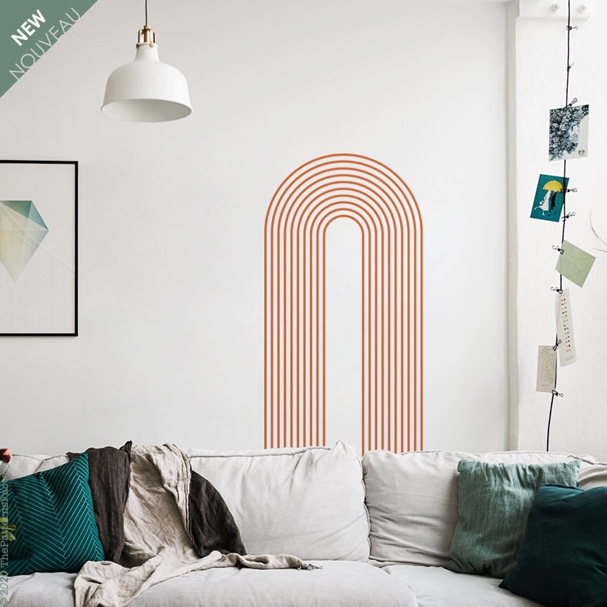 Big Outline Arch Wall Decal / Arch in Lines Sticker / Arch in Stripes ...