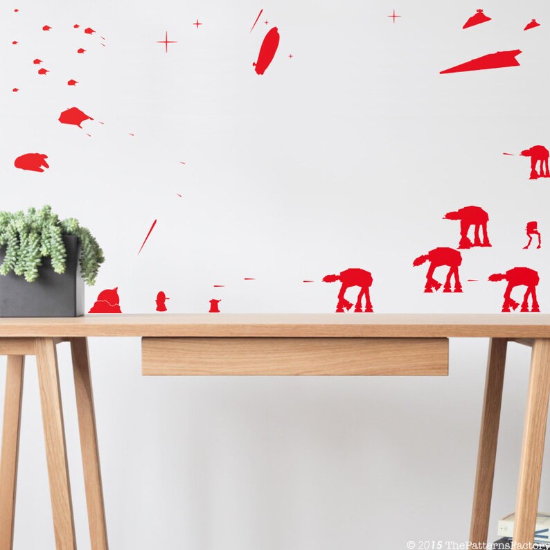 Star Wars Hoth Battle Atat Walkers Pattern Wall Decal Etsy