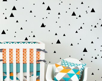 Gold Triangle Wall Decals: Modern Kids Room Decor (140 Stickers)
