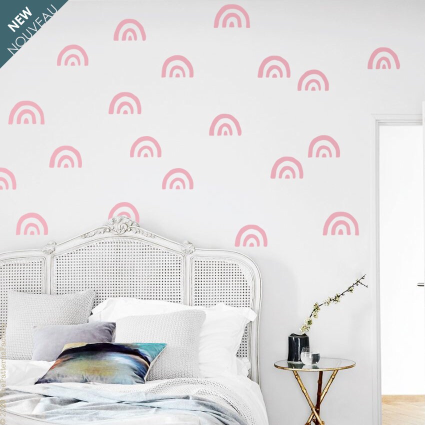 Loose Rainbow Wall Decal/Décor Arc-En-Ciel Dessiné Sticker Enfant Mural Autocollant à Main Levée