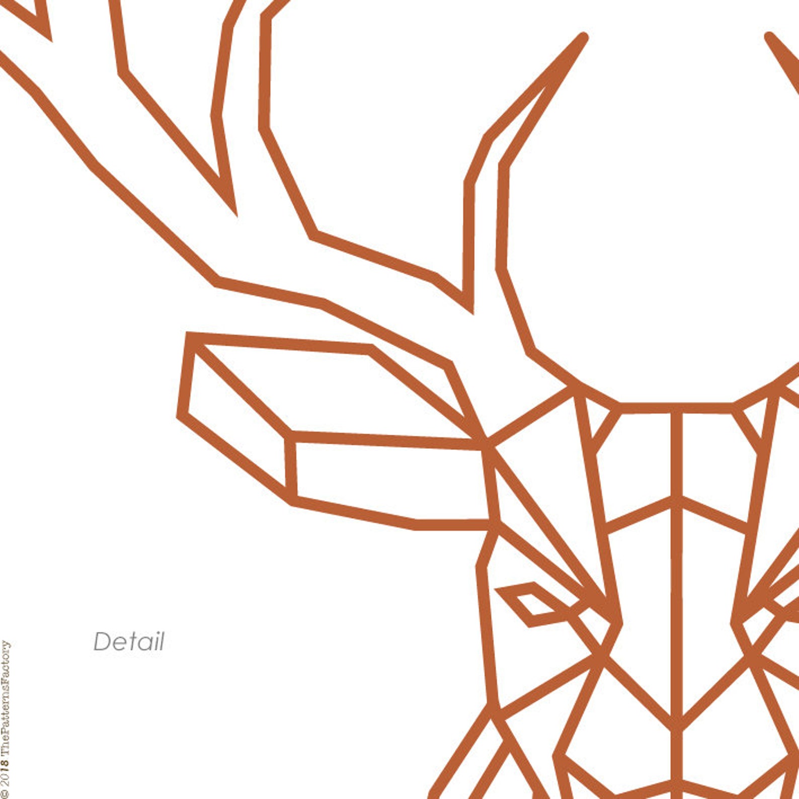 Deer Wall Decal / Geometric Deer Head Sticker / Deer Face Etsy