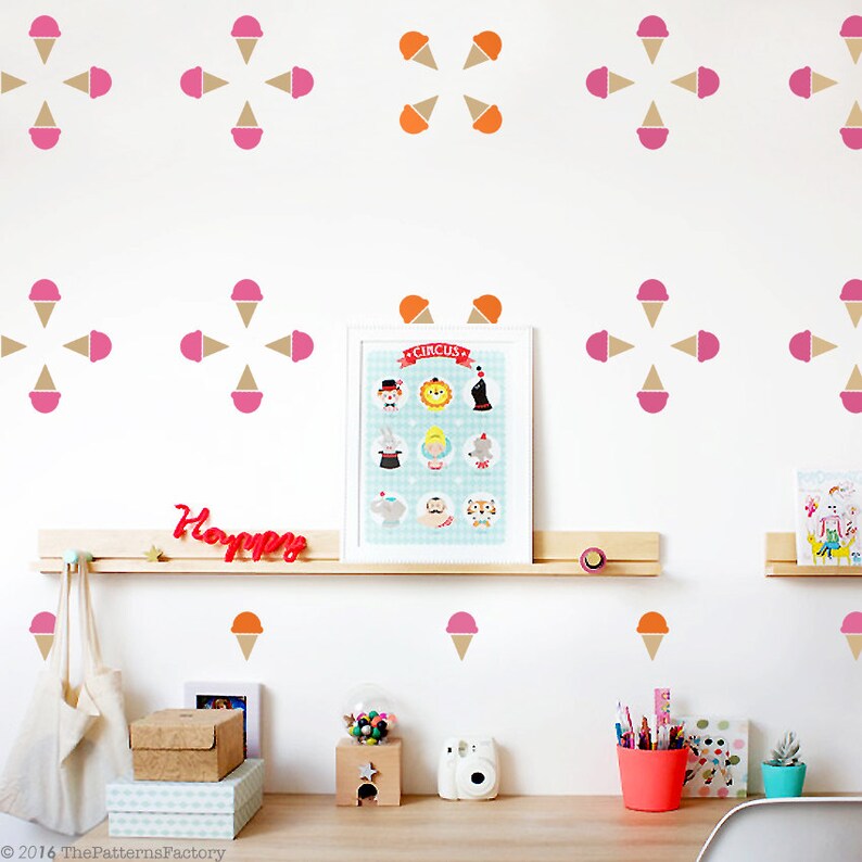 Ice Cream Wall Decal / Ice Cream Cone Wall Sticker / Kids Wall | Etsy