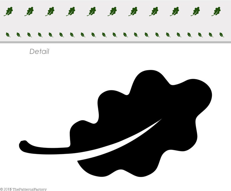 Oak Leaf pattern wall decal Nursery wall sticker Forest Pattern decal Oak leaves decor Autumn wall decal Nature pattern