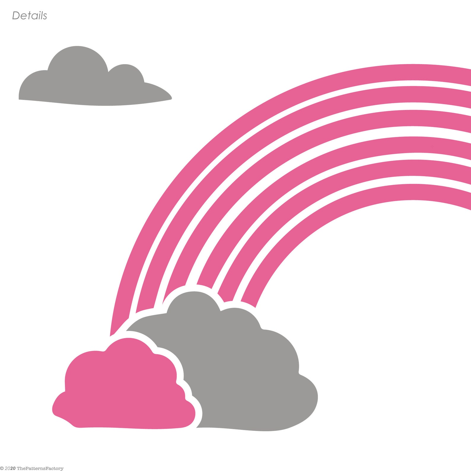 2 color Rainbow cloud Wall Decal / Bicolor Rainbow decor / Etsy