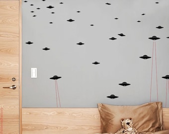 UFO Invasion Wall Decal Set, Kid's Room Decor