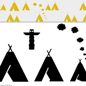 Teepee Wall Decal / Tent Wall Sticker / Indian Tepee Decal / Kids Wall ...