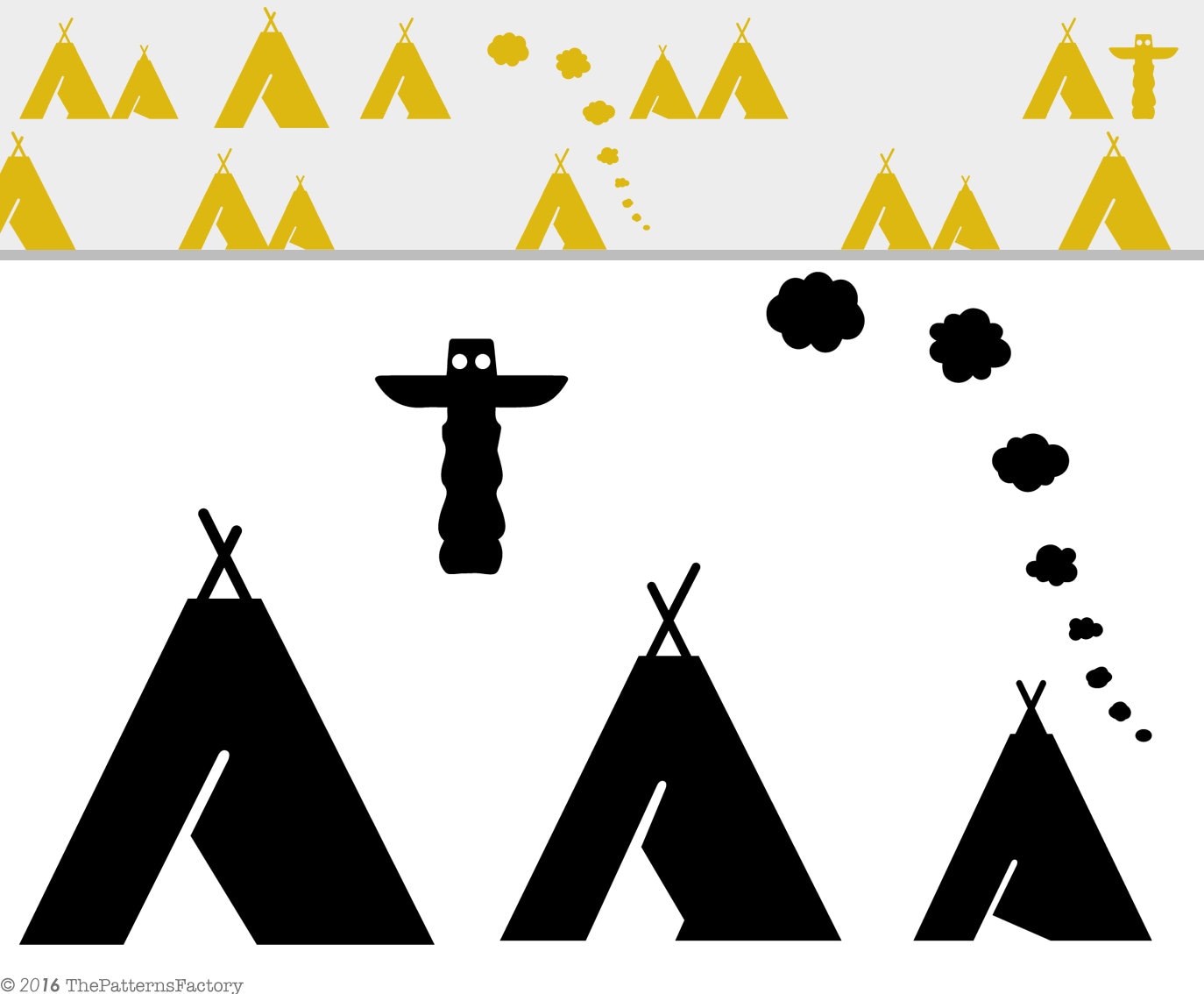 TeePee Wall Decal / Tent Wall Sticker / Indian Tepee Decal / | Etsy