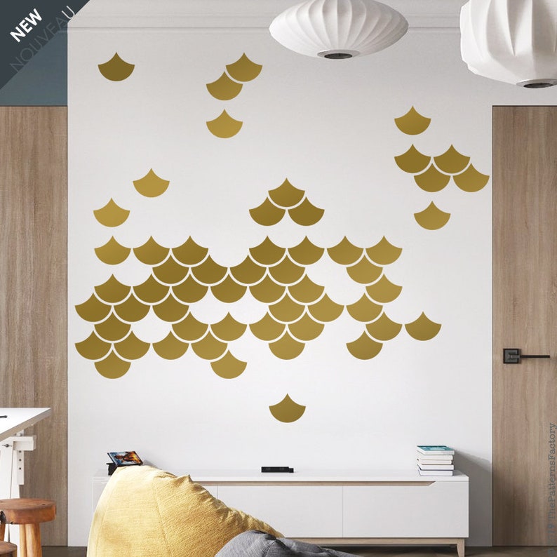 Mermaid Scales Wall Decal Scales Decal Mermaid Scale Wall Etsy