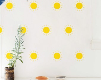 Sun Wall Decals - Sunshine Wall Stickers, Boho Nursery, Kids Room Wall Art, Playroom Decor