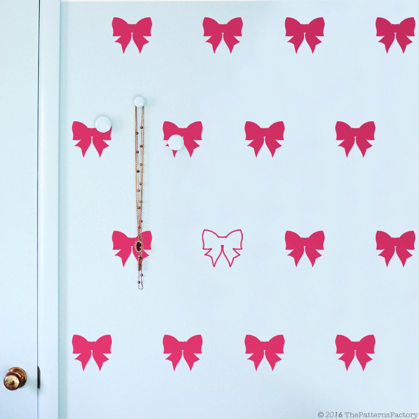 Autocollant Mural à Motif d'arc de Cheveux - Décalque Autocollant Pépinière Décor Fille Mur Girly Mo