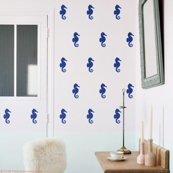 Seahorse Wall Decal / 28 or 56 Seahorse Stickers / Home decor / Bedroom Decor / Nursery Wall Decal / Seahorse decal