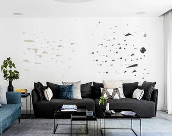 Endor Battle Two-Color Wall Decal: Star Wars  inspired Episode 6 Decor