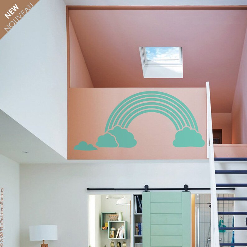 Rainbow Cloud Wall Decal / Rainbow Decor / Rainbow and Cloud Etsy