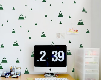 Adhesivos de pared con diseño de montaña – Pegatinas removibles para habitación infantil
