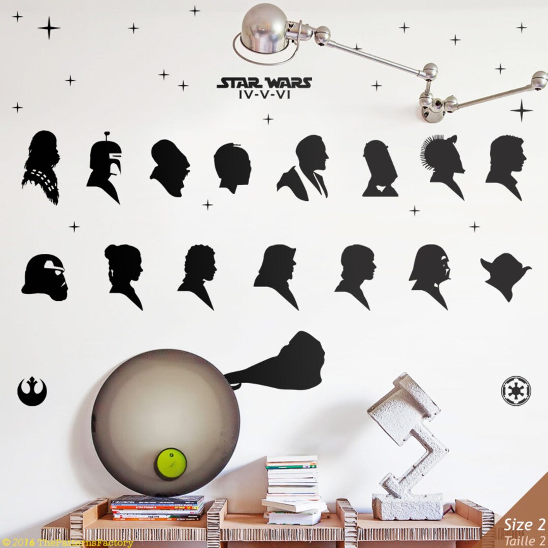 Star Wars Characters Wall Decal / Star Wars Silhouettes Decal Etsy