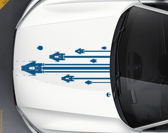 Star Wars inspired A-Wing Fighter Squad Car Decal: Unique Hood Decor