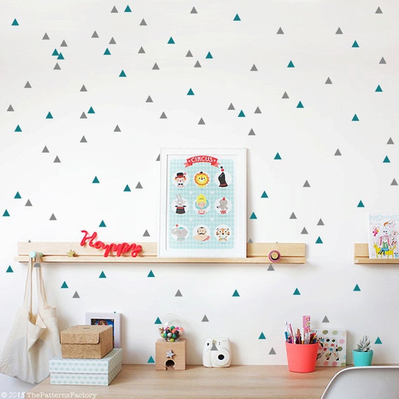 Triangle Wall Decal 2 Color Triangle/Mini Triangle Sticker/Modern Wall Decal/Kids Room Decal/Home Decor Triangle Wall Decal 2 Color Triangle/Mini Triangle Sticker/Modern Wall Decal/Kids Room Decal/Home Decor