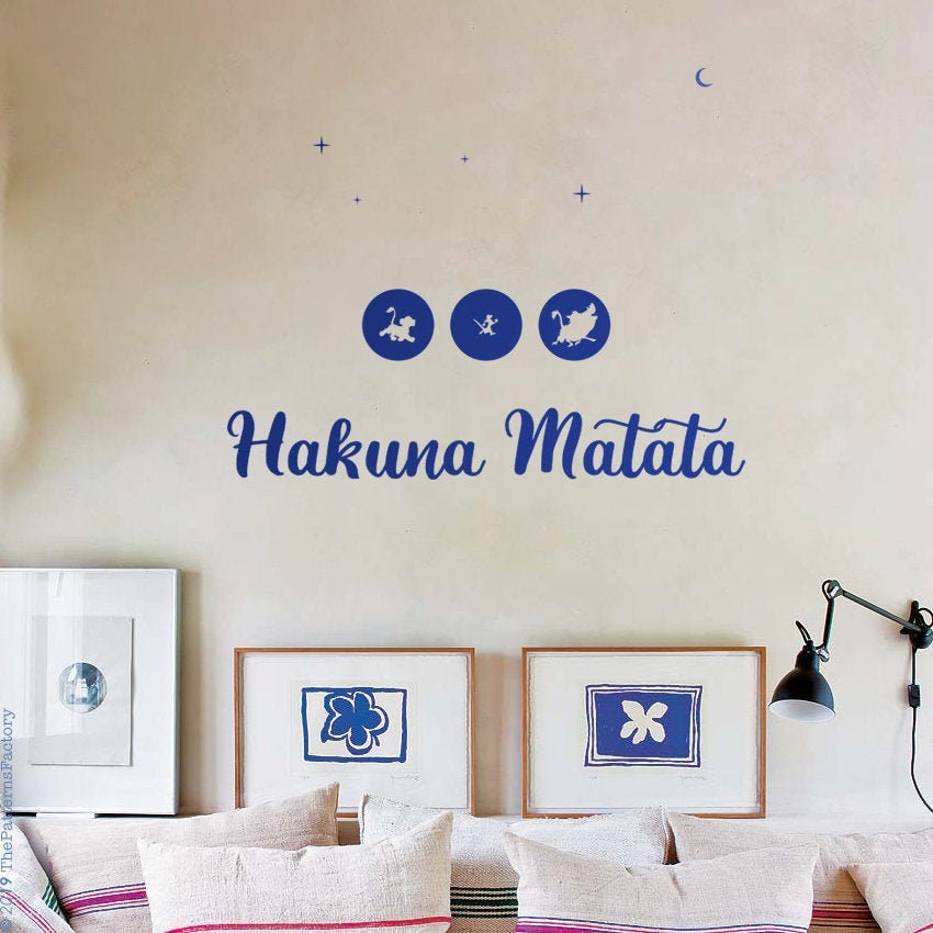 Décalcomanie Murale Inspirée Du Roi Lion - Autocollant Mural Circulaire Hakuna Matata Décalque Pumba