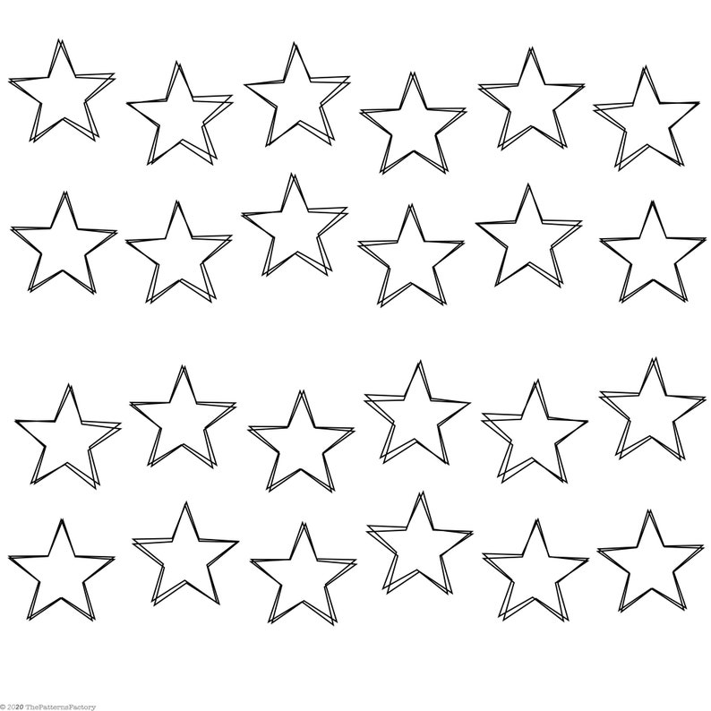 Double Star Wall Decal Star Outline Decal Fuzzy Stars Wall Etsy