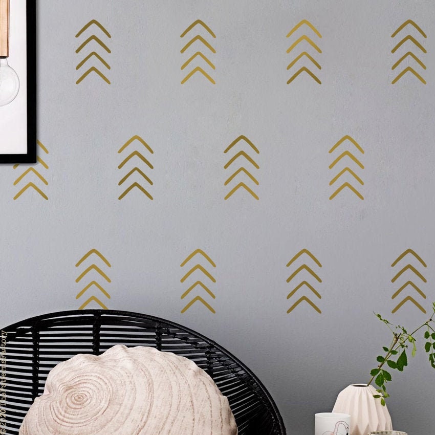 Loose Arrow Wall Decal/Autocollant 4 Four Wall Geometric Kids Room Chevron Decal
